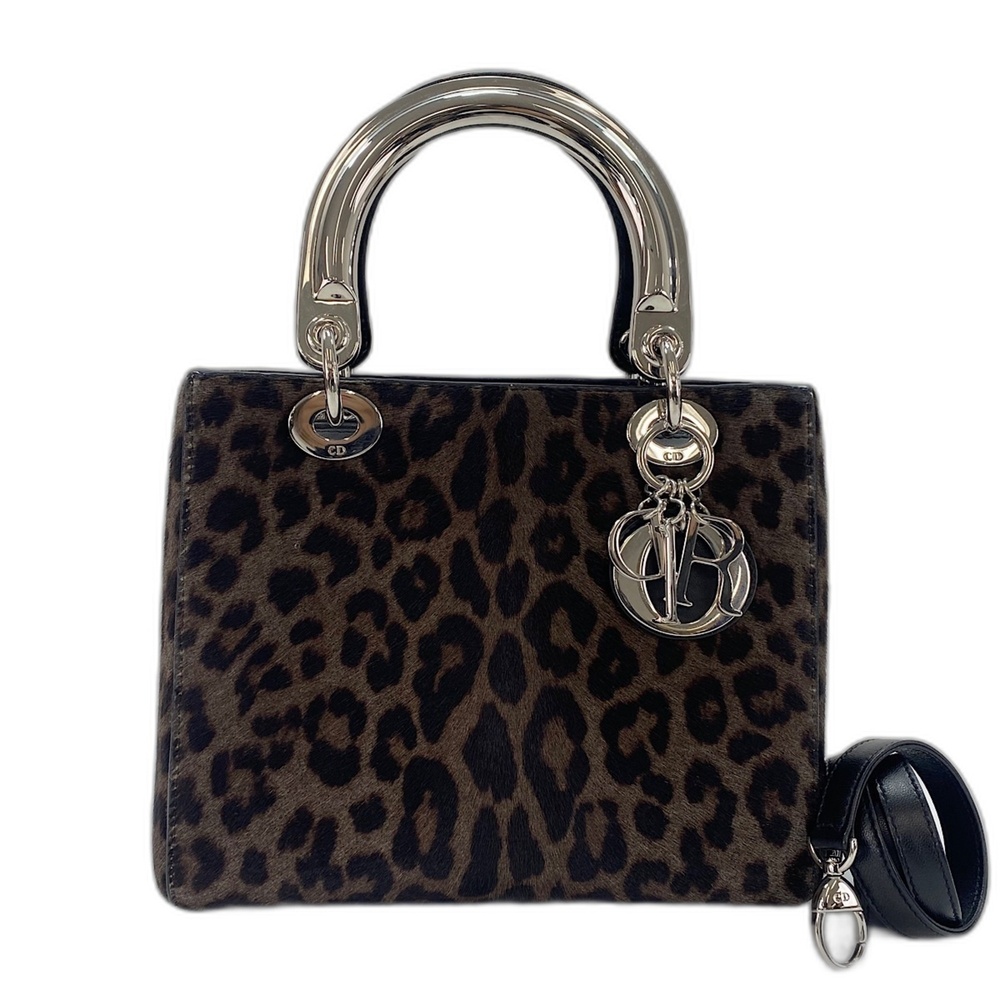 Christian Dior Lady Shoulder Bag Handbag Brown